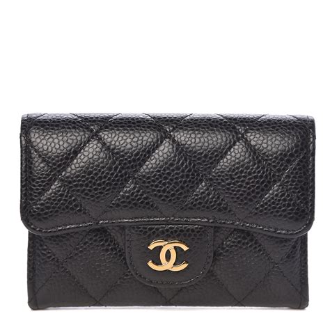 chanel cardholder caviar black|Classic card holder .